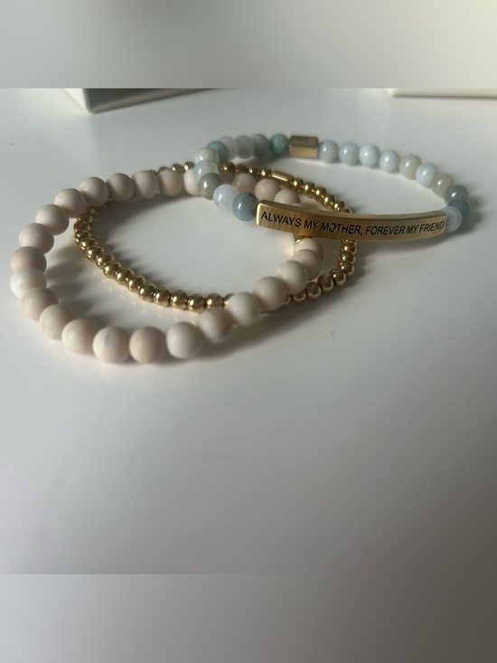 The Inspiration Co. Jewelry - Jade and Gold Beaded Bracelet Set